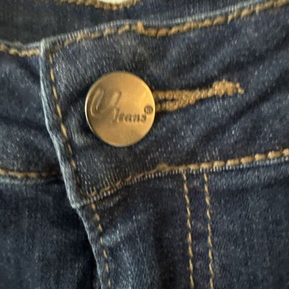 United We Stand Fringed Distressed Jeans Jr Womens Sz 15 USA Festival Boho Denim - Picture 3 of 14